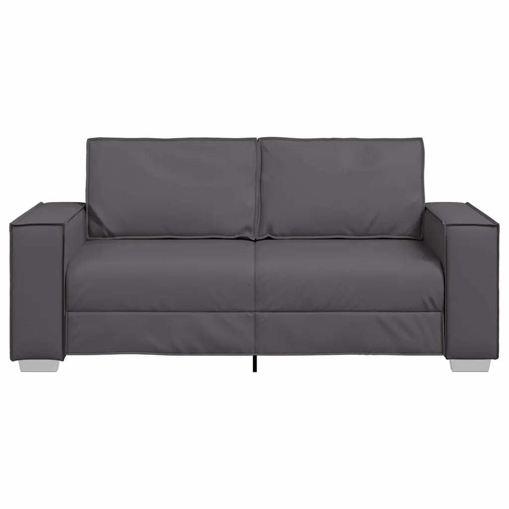 Divano a due posti Grigio 180 cm Pelle Sintetica 4105053