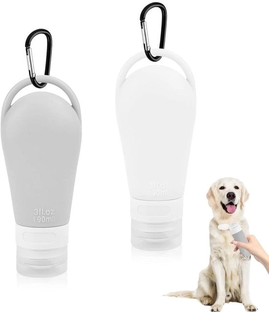 Doppio contenitore per cibo per cani in silicone - 2 pezzi - tubo per cibo per cani - contenitore per cibo per cani riutilizzabile - 90 ml - materiale sicuro e di alta qualità per alimenti