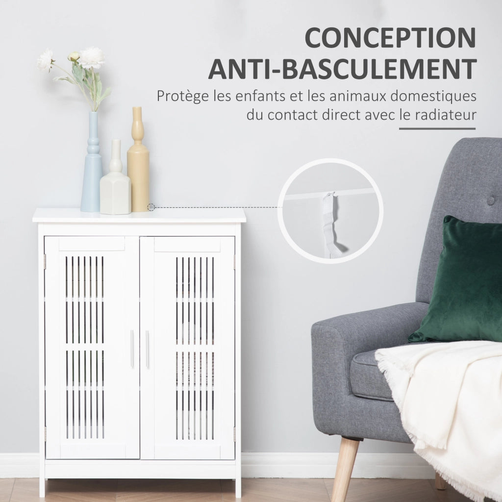 Armadietto Bagno con 3 Ripiani Regolabili e Ante ¨C Zephmum ¨C 60x30x80 Bianco