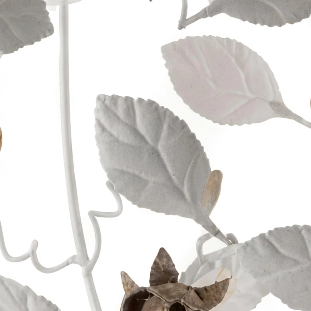 Lampadario Shabby Chic Bella Metallo Bianco 5 Luci E27