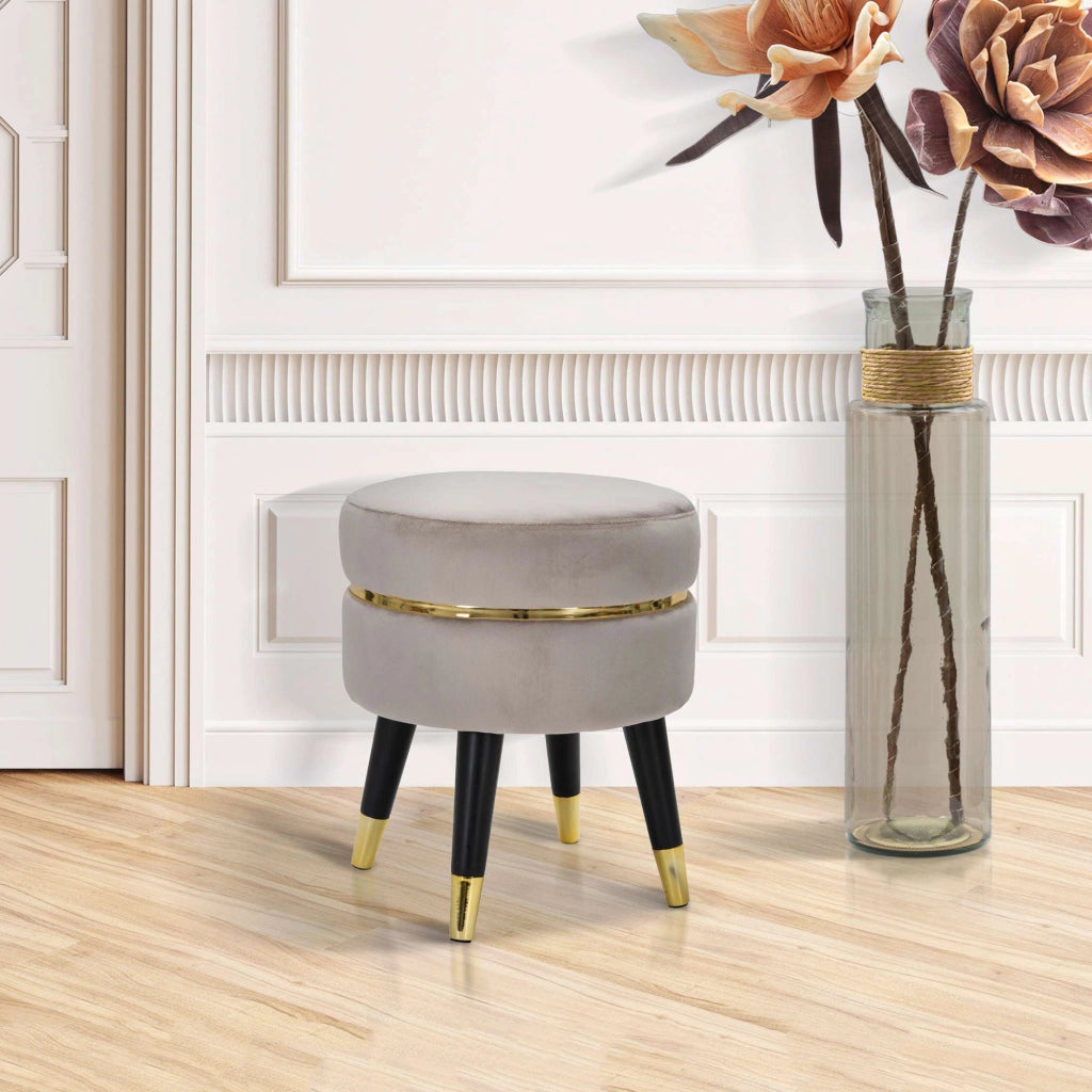 Yavi, Sgabello Rivestimento in Velluto, 35x35x41h cm Grigio Tortora
