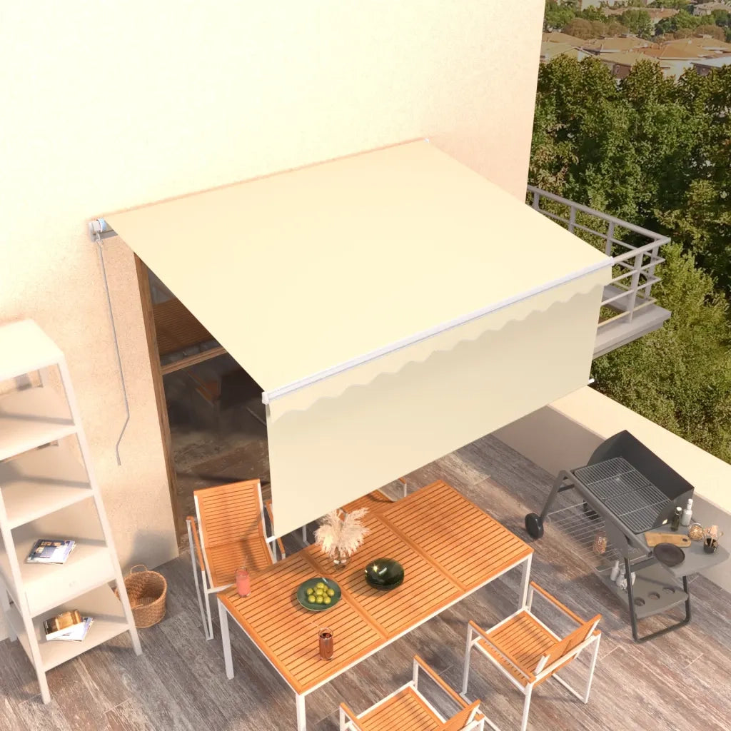 Tenda da Sole Retrattile Manuale con Parasole 3,5x2,5 m Crema 3069277