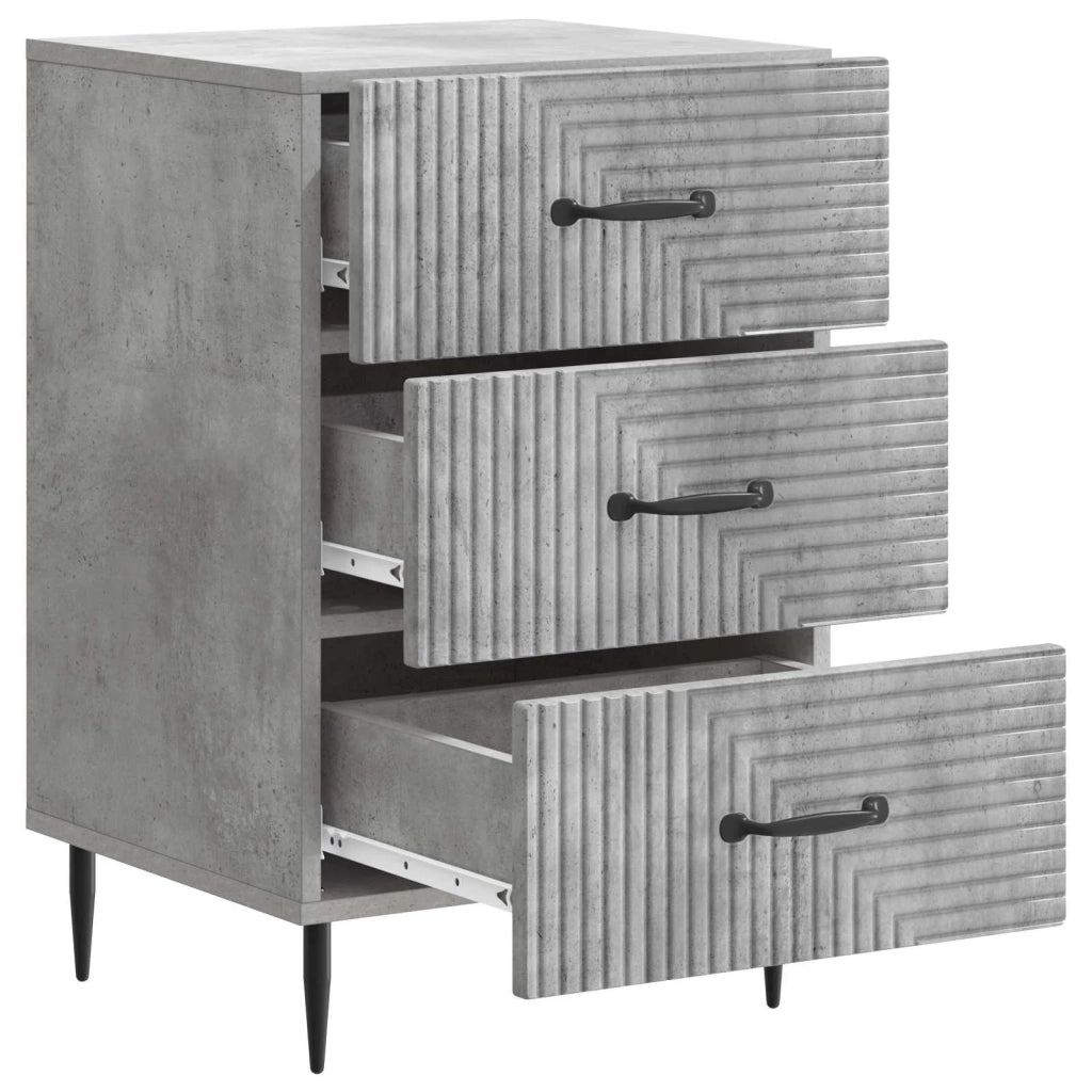 Armadio da Notte con cassetto Grigio Cemento 43 x 41 x 66,5 cm