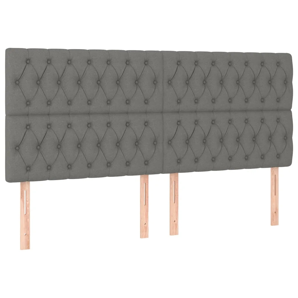Letto a Molle Materasso e LED Grigio Scuro 180x200cm in Tessuto