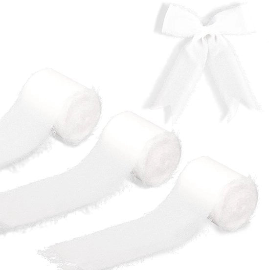 Chiffon decorativo a 3 rulli - 3,8 cm x 5 m - Manuale - Decorazione per sfondo fotografico - Tessuto morbido