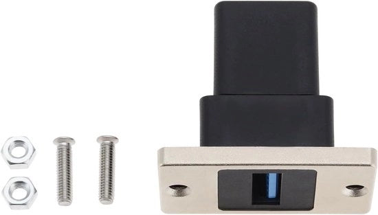 Adattatore pannello metallico rettangolare USB 3.0 - Femmina a Femmina - 5 Gbps - Viti di installazione - Modulo pass-through - Desktop muro - Trasferimento rapido