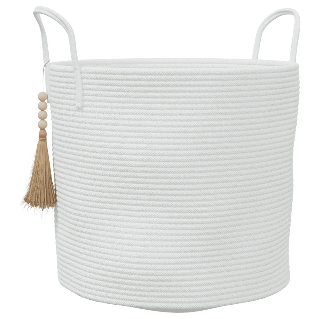 Cestino Portaoggetti Bianco ?40x35 cm in Cotone CFW7227652