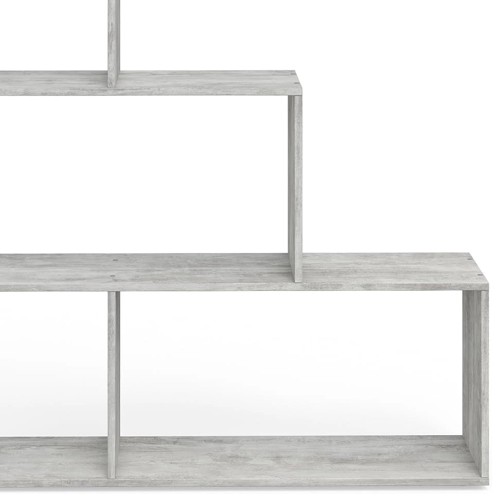 Scaffale per scale, Grigio, 116.8 x 123.2 cm, utilizzabile come divisorio in versione a gradini