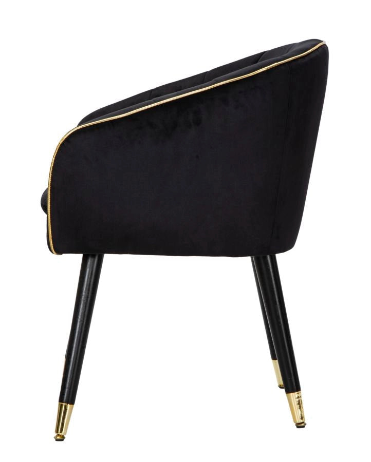 Poltrona Paris 62x58x78 cm in Legno Spugna Metallo e Poliestere Nero e Oro