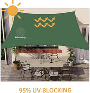 Ombrellone da Sole Rechthoekig, Zonwering con Protezione UV, Acquaparato, per Giardino, Terrazza, Camping 2*3m