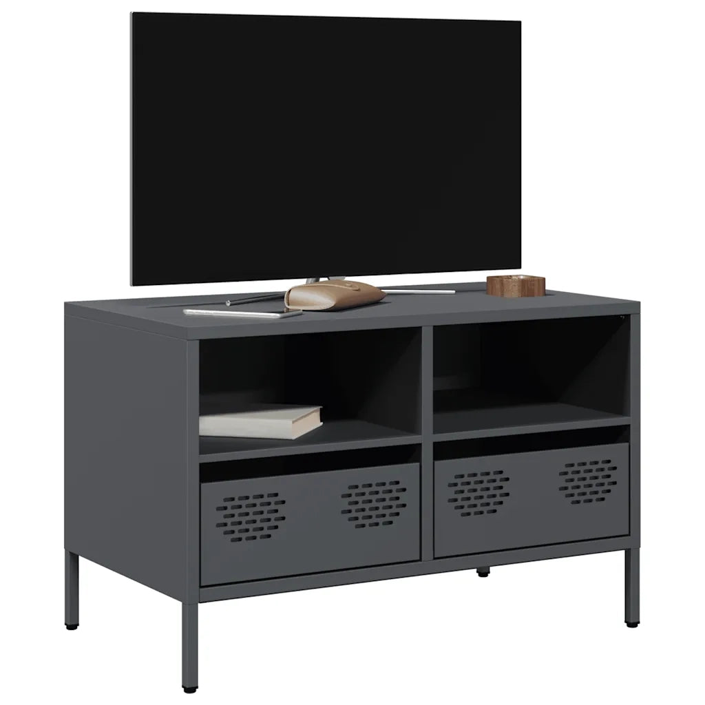 Mobile TV-Credenza TV-Console TV Antracite 68x39x43,5 cm in Acciaio Laminato a Freddo 910111