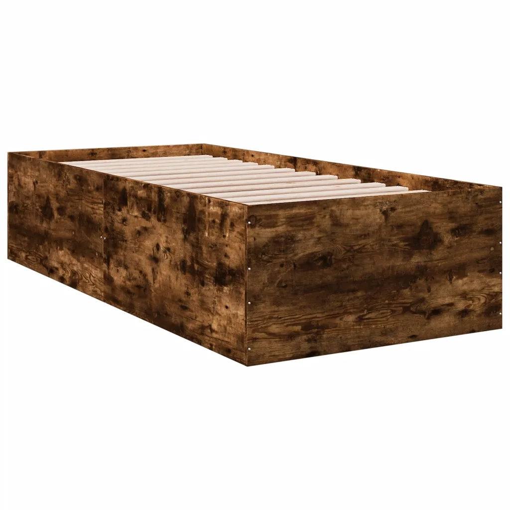 Giroletto-Struttura Letto Rovere Fumo 75x190 cm in Legno Multistrato 739932