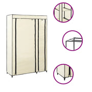 Armadi Pieghevoli 2 pz Crema 110x45x175 cm in Tessuto 282424
