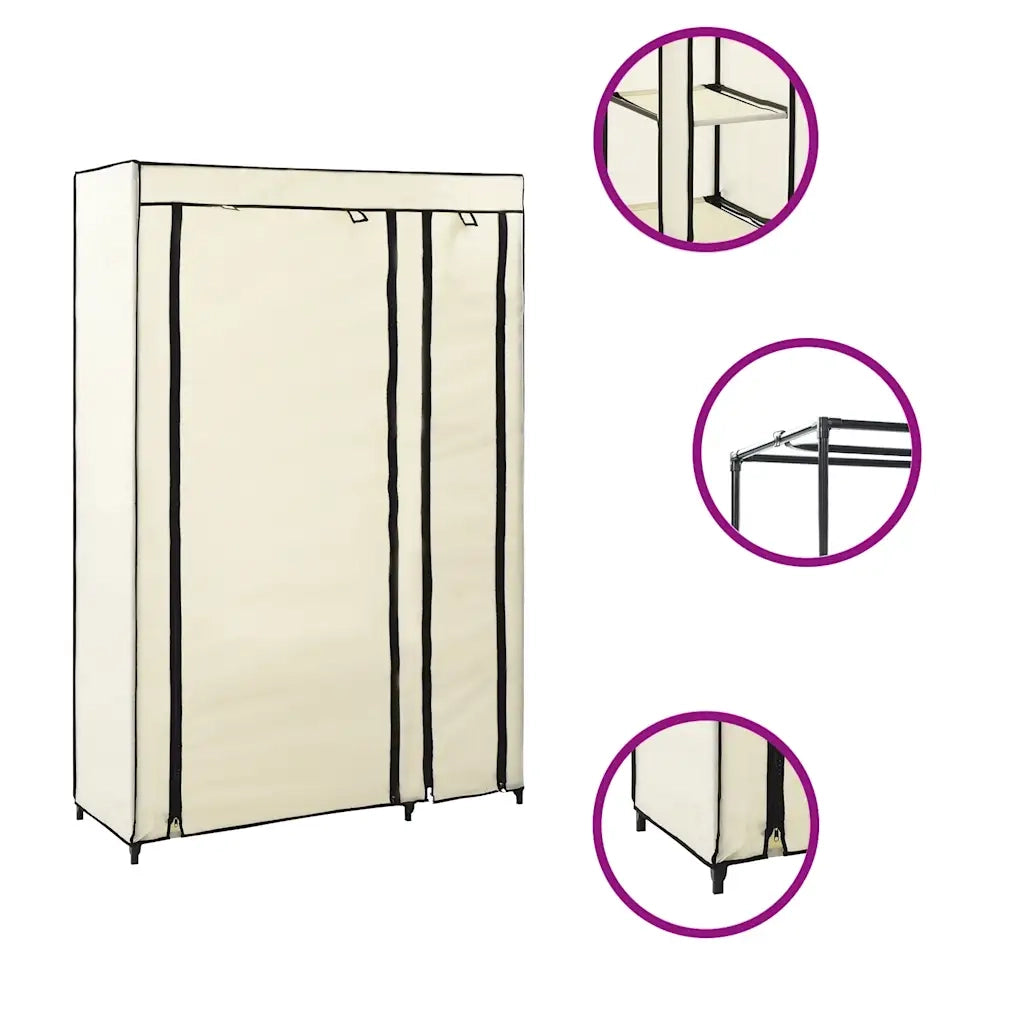 Armadi Pieghevoli 2 pz Crema 110x45x175 cm in Tessuto 282424