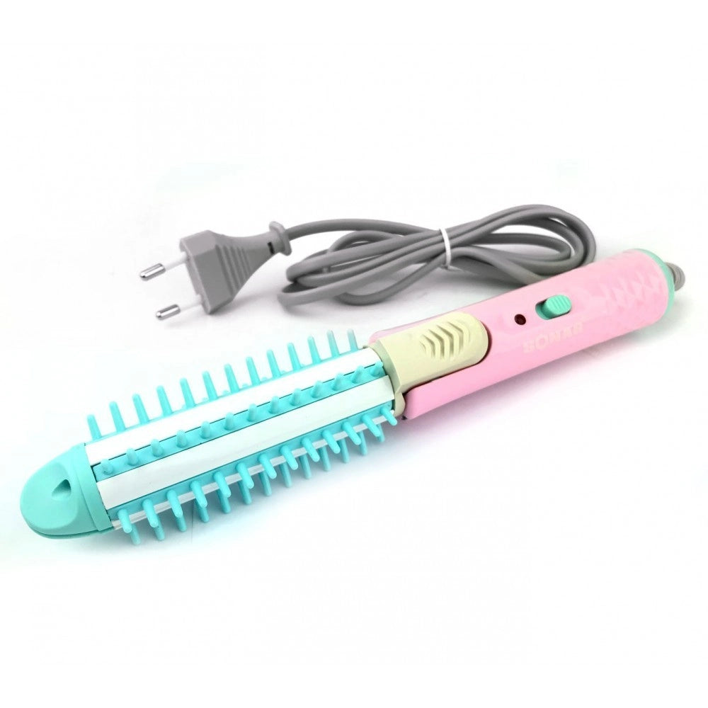 Trade Shop - Spazzola Sonar Sn-013 Da Viaggio Piastra Capelli 2 In 1 Capelli Lisci Ricci 160° -