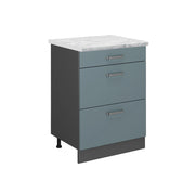 Mobiletto base per cucina R-Line Grigio-blu/Antracite 60 cm PL Marmo Vicco