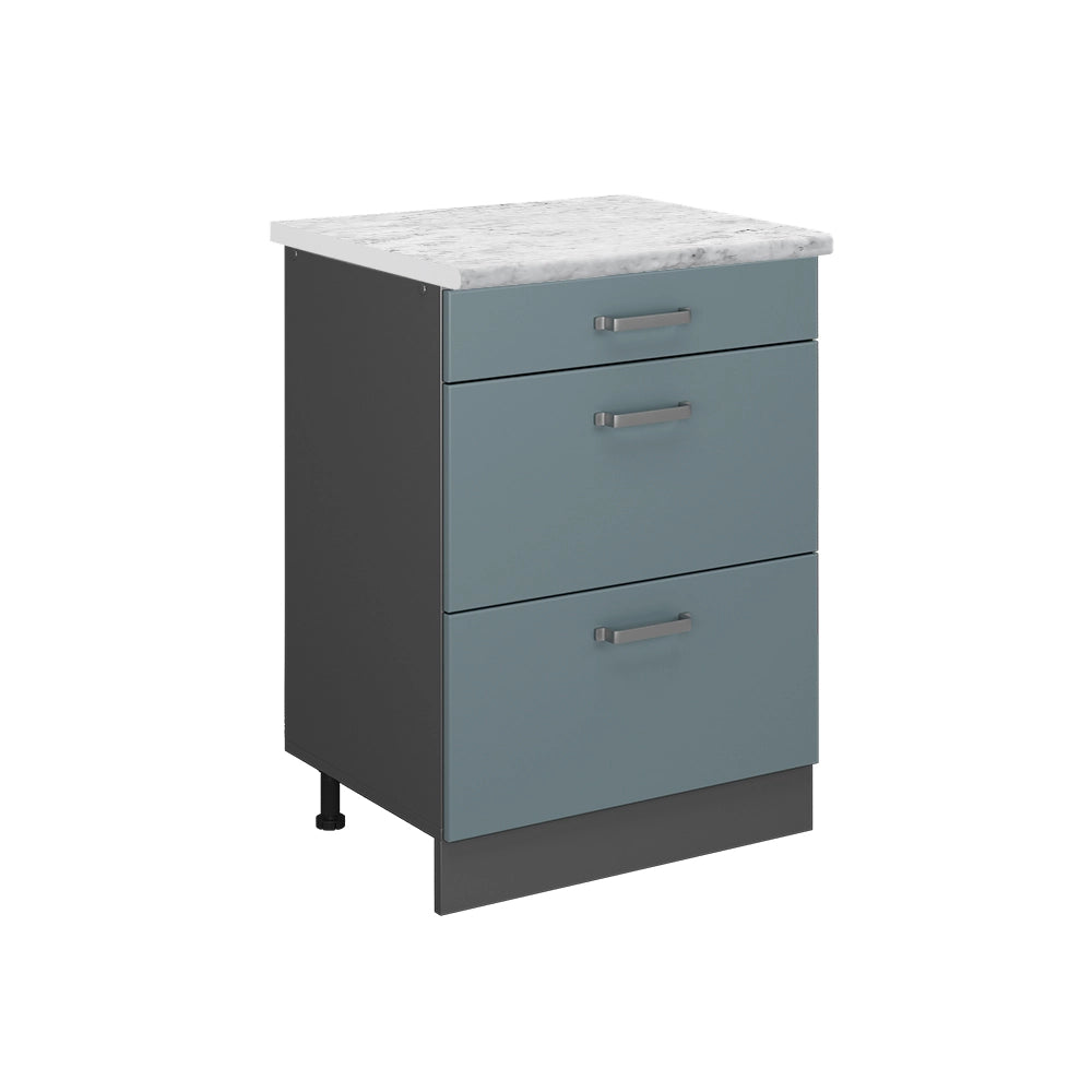 Mobiletto base per cucina R-Line Grigio-blu/Antracite 60 cm PL Marmo Vicco