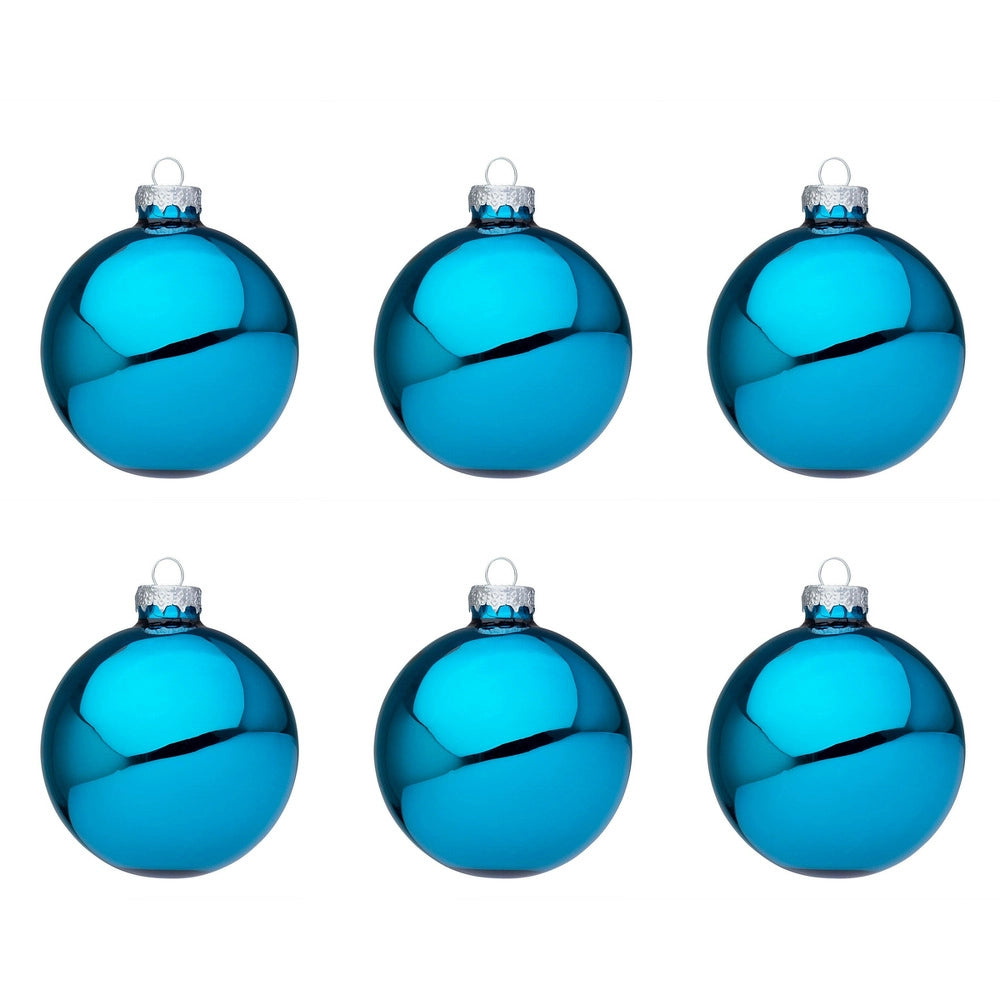 Palline di Natale Blu Oceano Lucido in Vetro Bizzotto Diametro: 80 mm