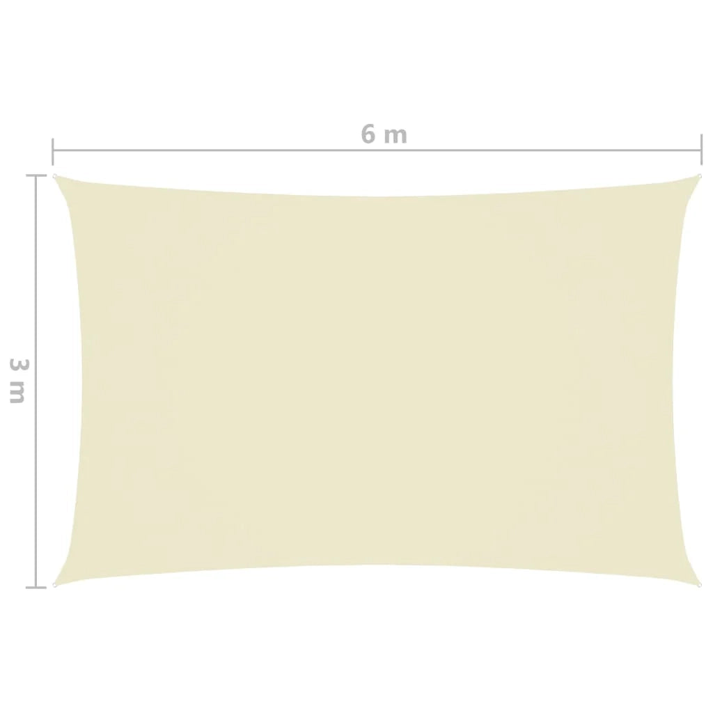 Vela ombreggiante/ombrellone rettangolare in tessuto Oxford 3 x 6 m crema 02_0009688
