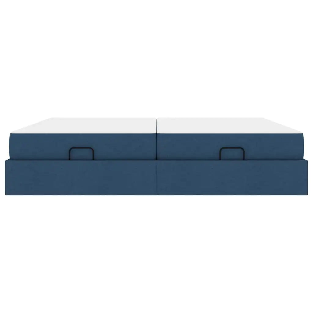 vidaXL Struttura del letto con archiviazione Blu 200 x 200 cm Tessuto