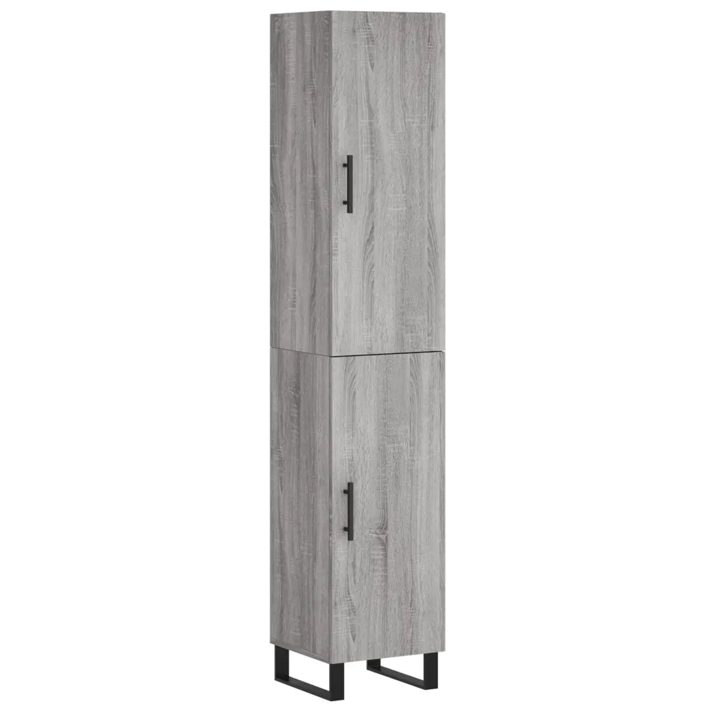 Credenza | Madia | Buffet da pranzo | Armadio da pranzo Grigio Sonoma 34,5x34x180 cm in Legno Multistrato