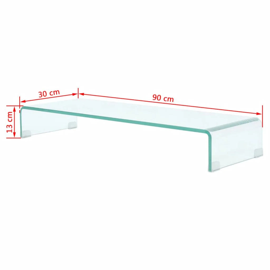 Pratico mobile porta TV/credenza di design per monitor da 90 cm vetro trasparente 2502254