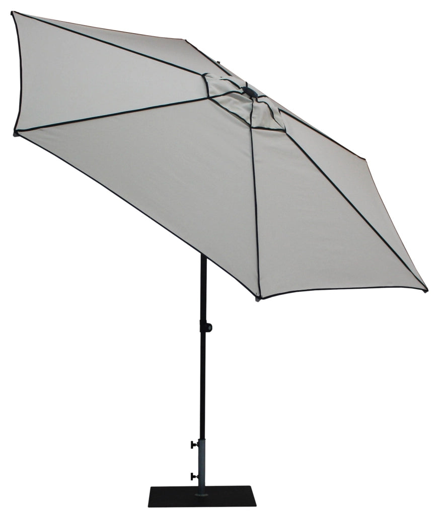 Ombrellone da Giardino Ø3 m Palo Ø38 mm in Alluminio Tessuto Dralon Acrilico Border Bianco
