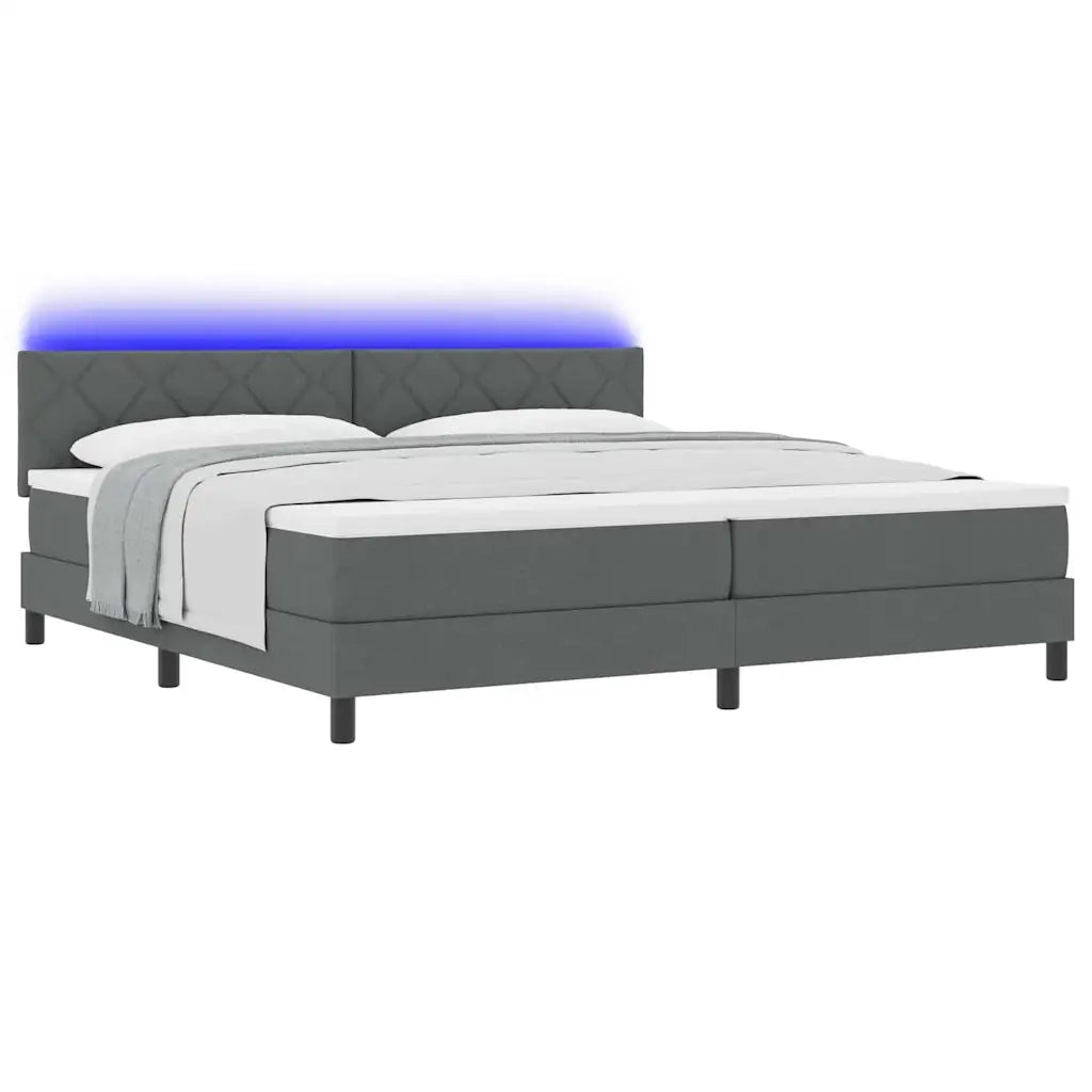 Letto a molle con materasso Grigio scuro 200 x 200 cm Tessuto 3342311