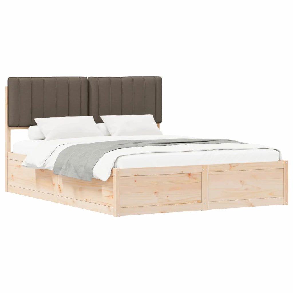 Letto con Testiera Rivestita Talpa 160 x 200 cm Pino massello