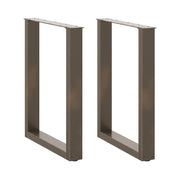 Set di 2 gambe per tavolo da pranzo a forma di U 70 x 72-73 cm design moderno con piedini regolabili acciaio naturale 02_0057427