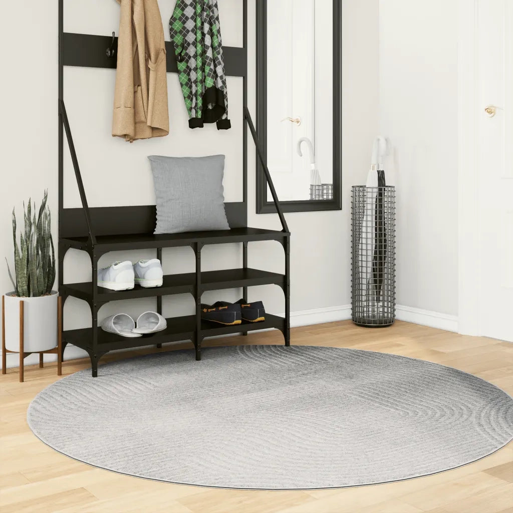 Tappeto IZA a Pelo Corto con Aspetto Scandinavo Grigio Ø 160 cm 375460