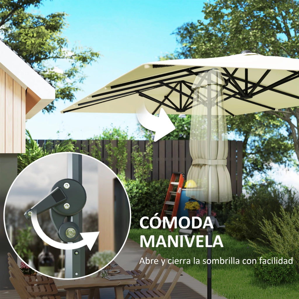 Ombrellone da Giardino Doppio ¨C Minimal ¨C Crema 4.5x2.6 m