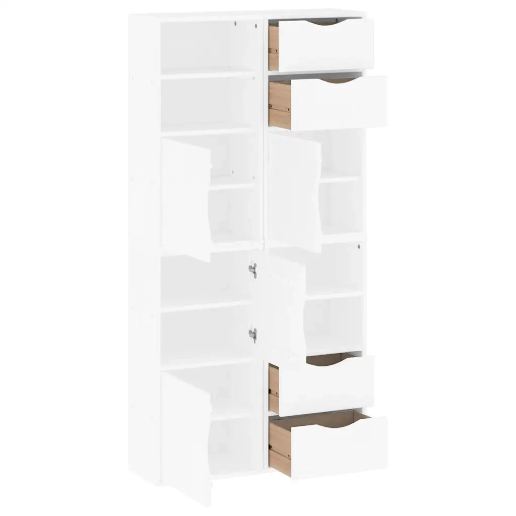 Armadietti Laterali 4 pz ODDA Bianco 40x24x79 cm Legno di Pino 3365349