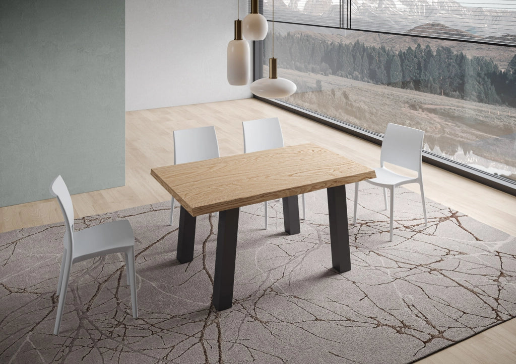 Tavolo fisso 90x160 cm Svalen scortecciato rovere gambe antracite