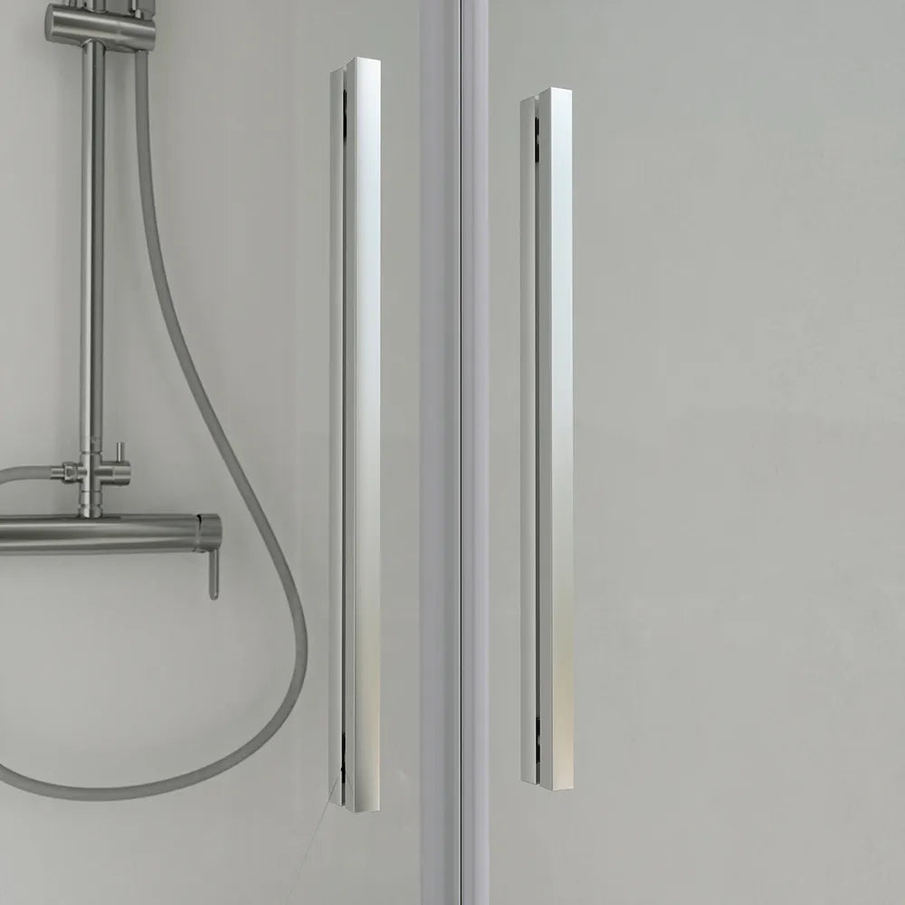 Porta doccia 100cm apertura saloon con profili cromati e vetro da 6mm trasparente h195 | Elba