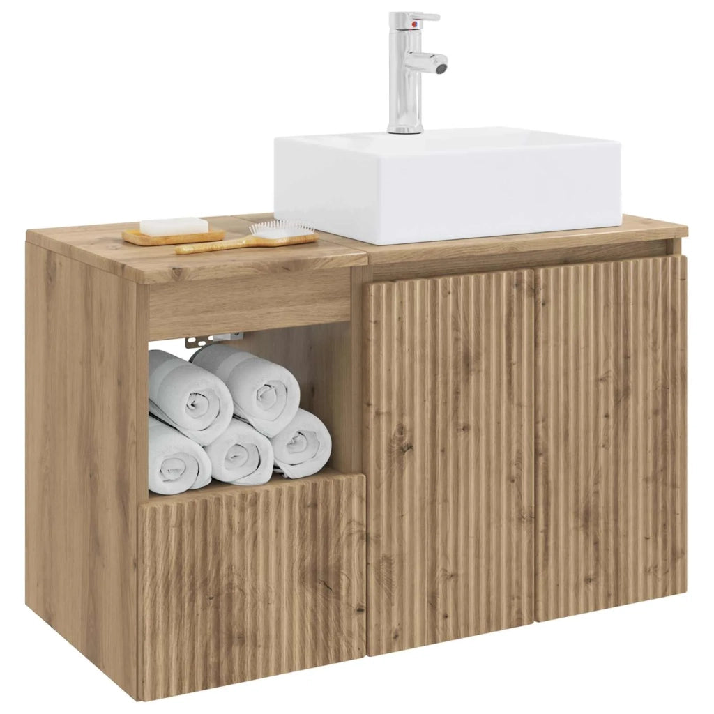 Set di mobili per il bagno 2 pz Rovere Artigianale 3404063
