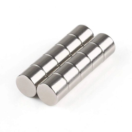Magneti Ronde 8x5mm 10-Pack per Fridge, Progetti di Fai da Te, Tabellone Bianco, Mappa Geografica Realizzati in Acciaio Inossidabile