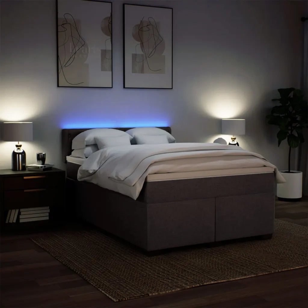 vidaXL Giroletto a Molle con Materasso Marrone Scuro 140x200cm Tessuto