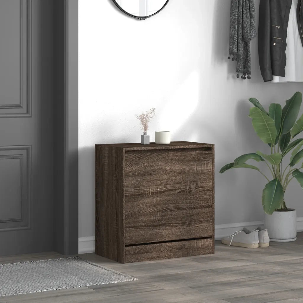 Scarpiera | Mobile per scarpe Rovere Marrone 60x34x63,5 cm in Legno Multistrato