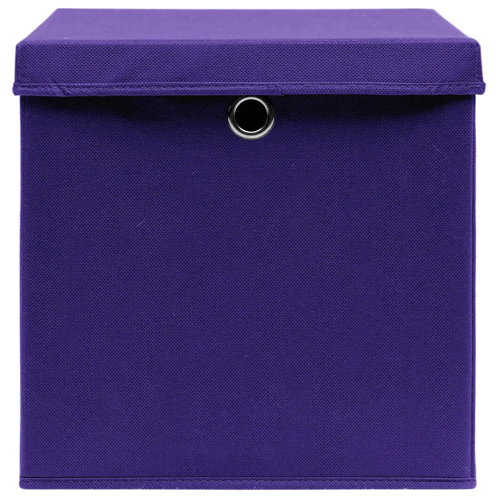 Scatole con Coperchi 10 pz Viola 32x32x32 cm in Tessuto cod mxl 40152
