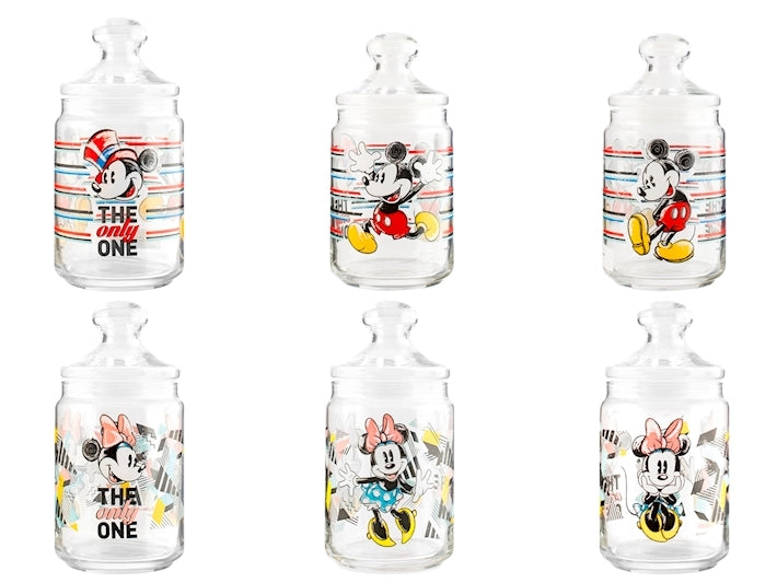 Barattolo mickey the only one in vetro decorato lt 1