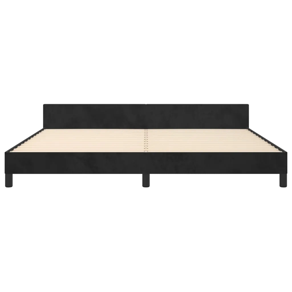 Giroletto senza Materasso Nero 200x200 cm in Velluto