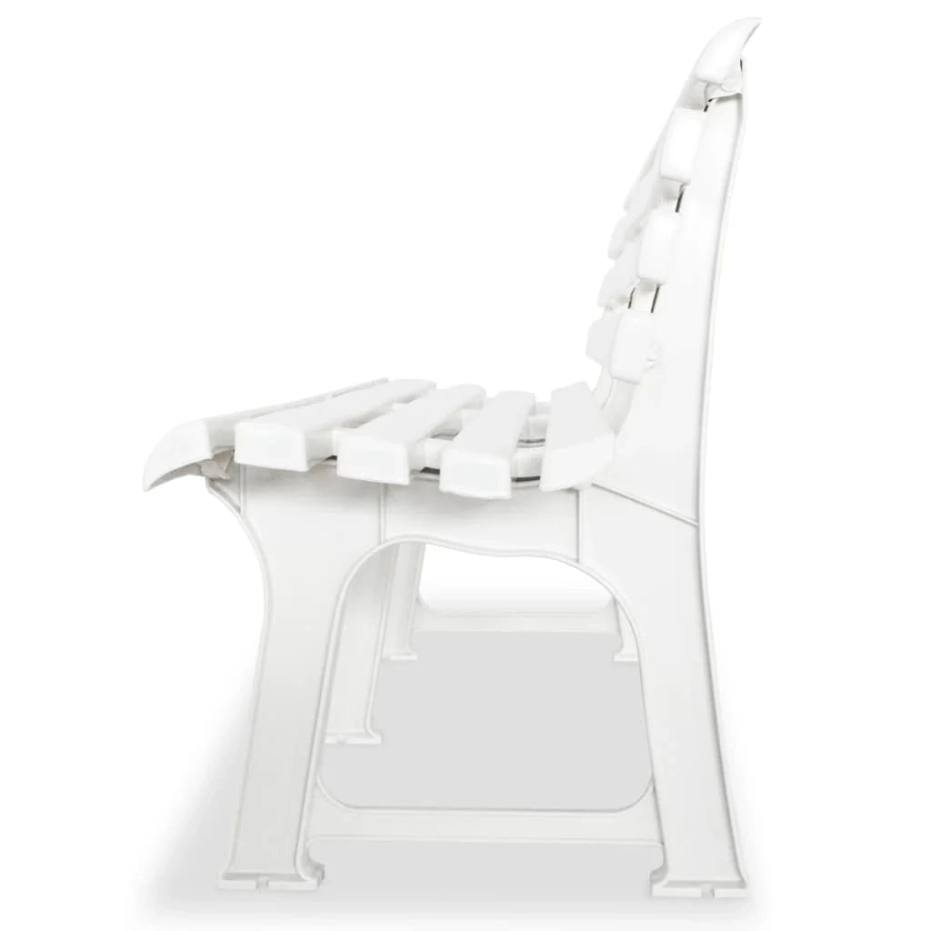 Panca da giardino mobili da esterno terrazza 145,5 cm plastica bianca 02_0011244