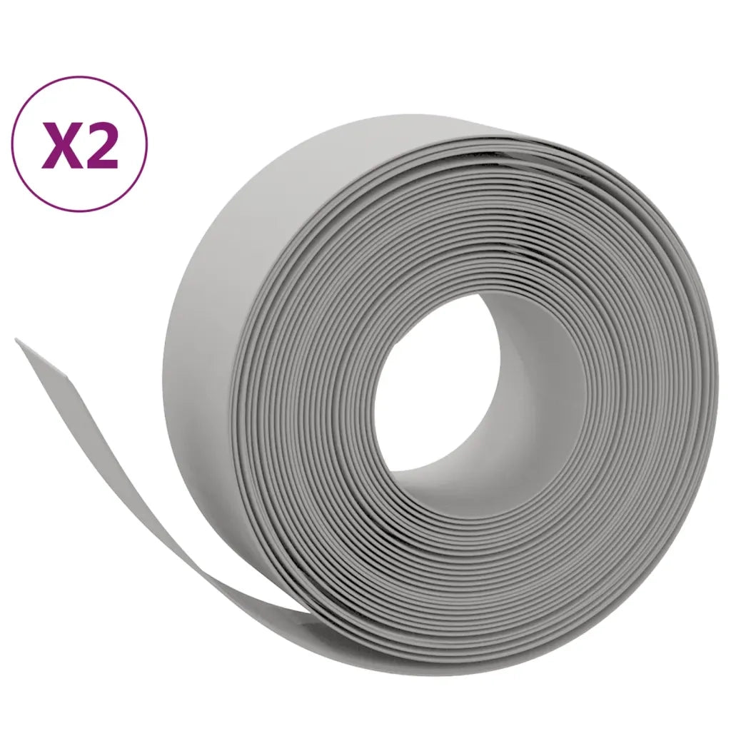 Bordature da Giardino 2 pz Grigie 10 m 20 cm in Polietilene 3155452