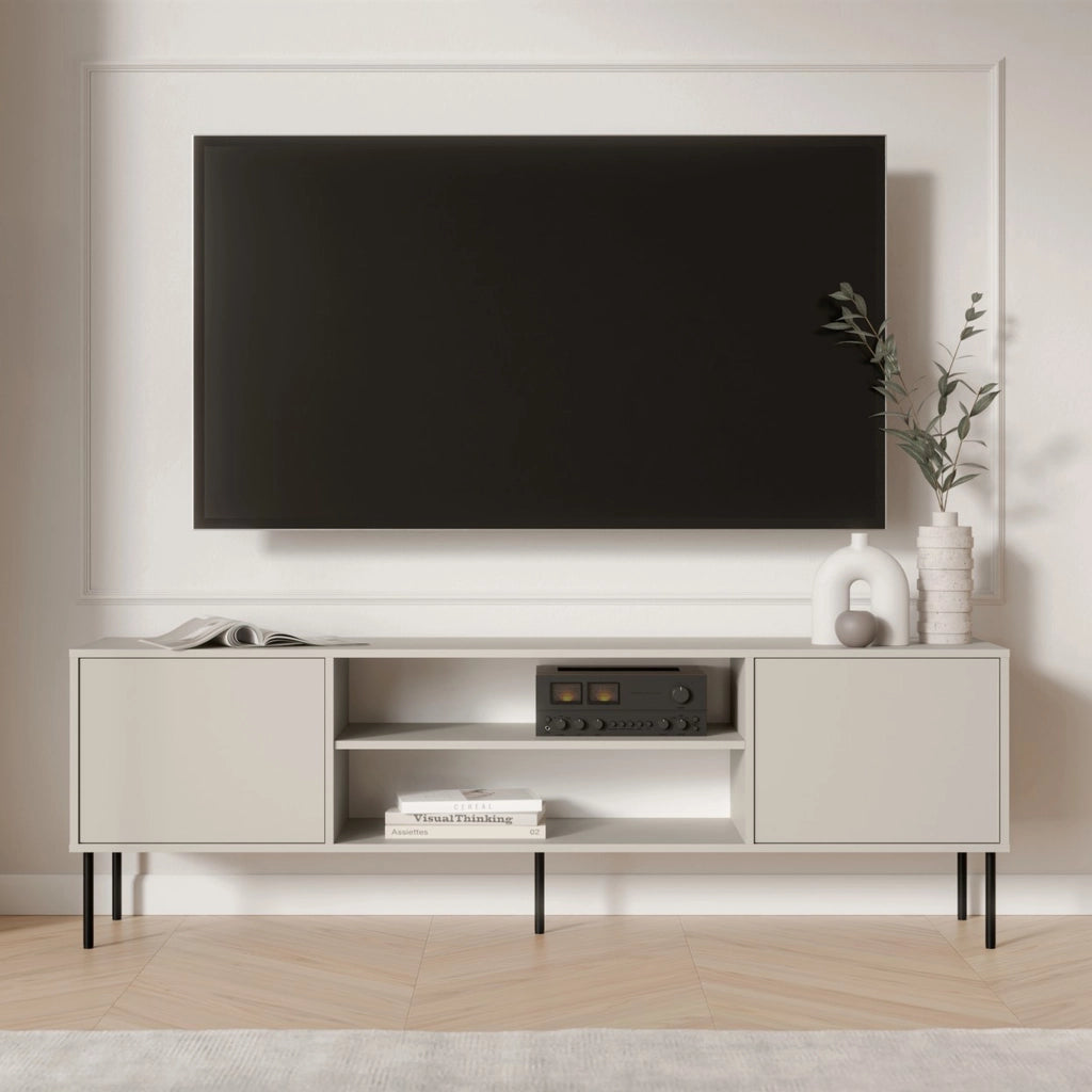 Rainerio, Mobile Porta tv un Ripiano, 4180x40x60h cm Beige