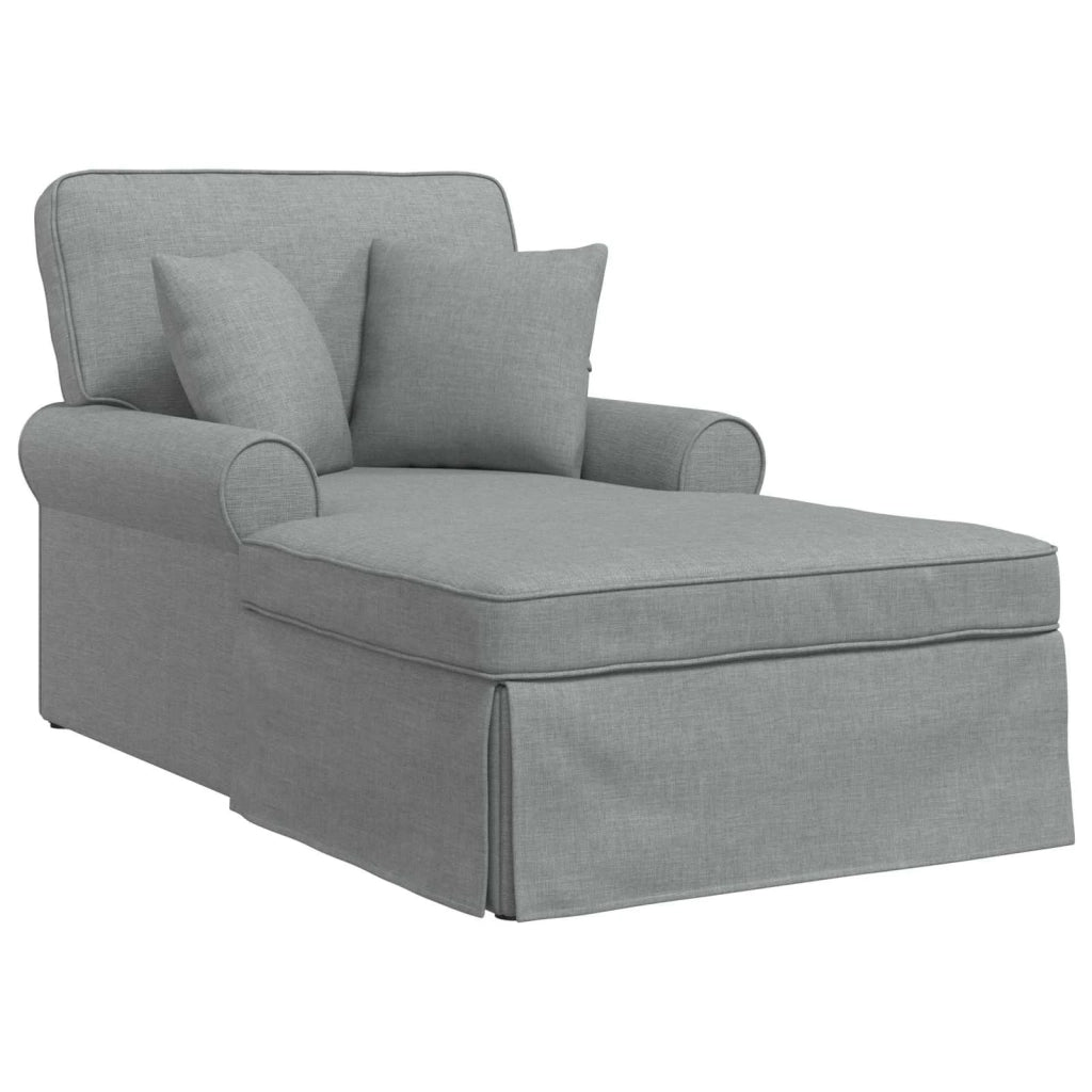 Chaise Longe con Gonna con cuscino 3 pz Grigio chiaro Tessuto CFW3212539