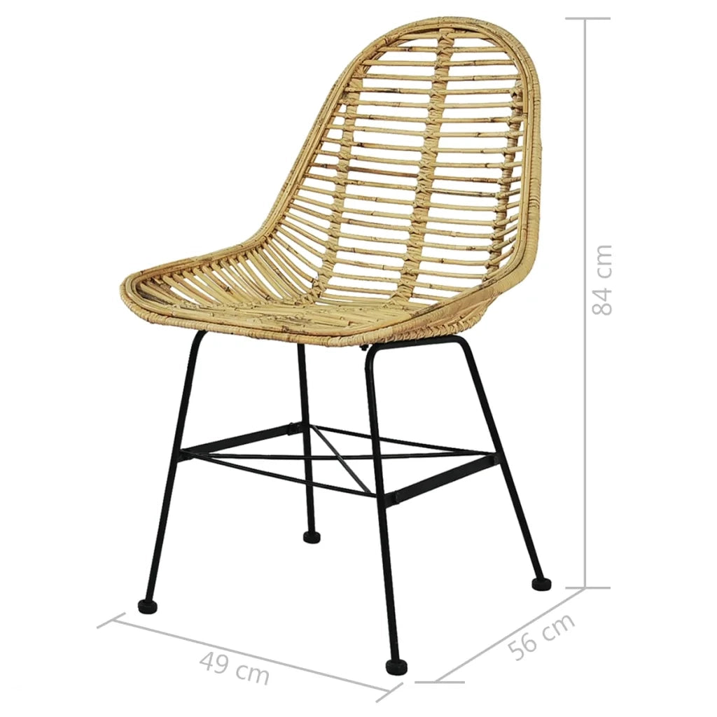 Sedie da Pranzo Set 6 pz in Rattan Naturale 275498