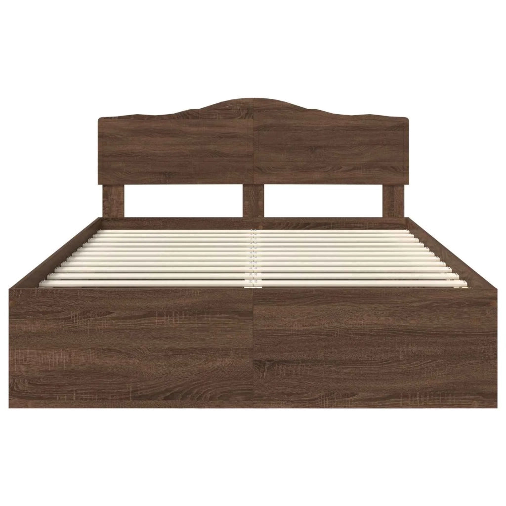 Struttura del letto Rovere Marrone 140 x 200 cm Pino massello
