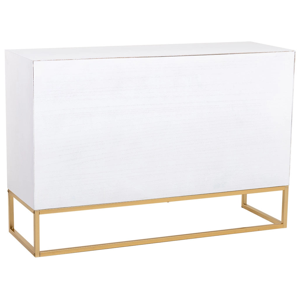 Credenza con 3 cassetti e 2 ante in legno e metallo 120x40,5x81h cm