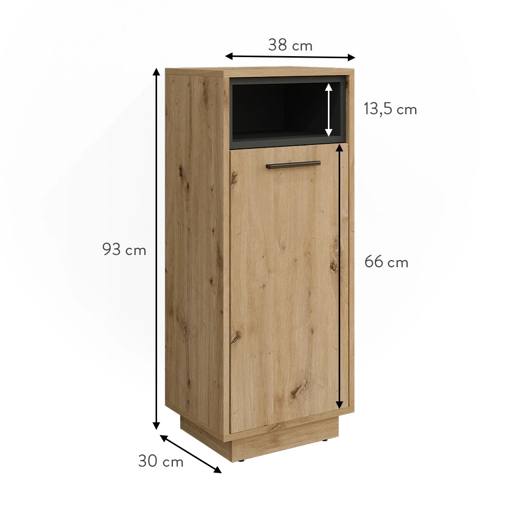 Vicco Mobiletto bagno Rovere artigianale 30 x 93 cm